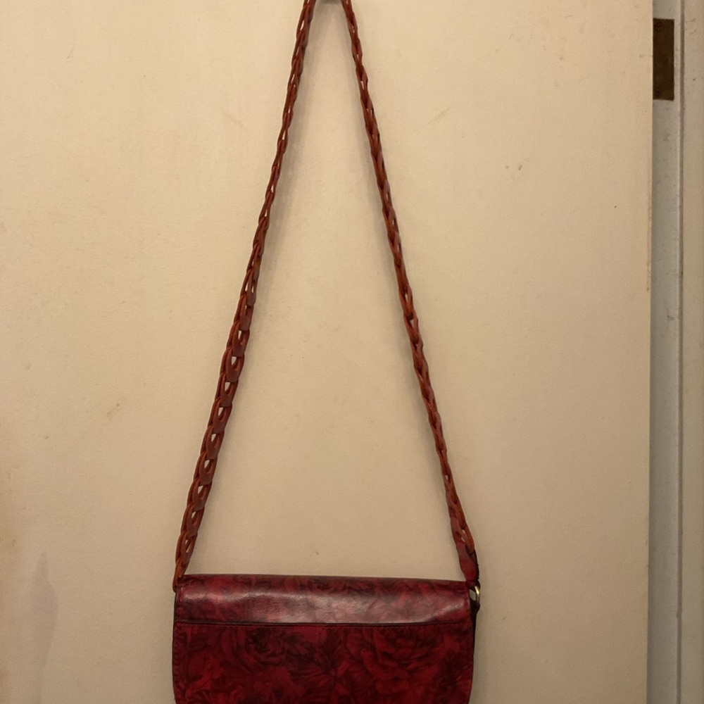 Compact Red Crossbody Bag with Textured Surface Patricia Nash